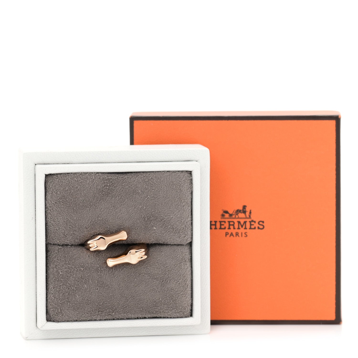 Hermes 18K Rose Gold PM Galop Ring 50 5.25 7 of 7