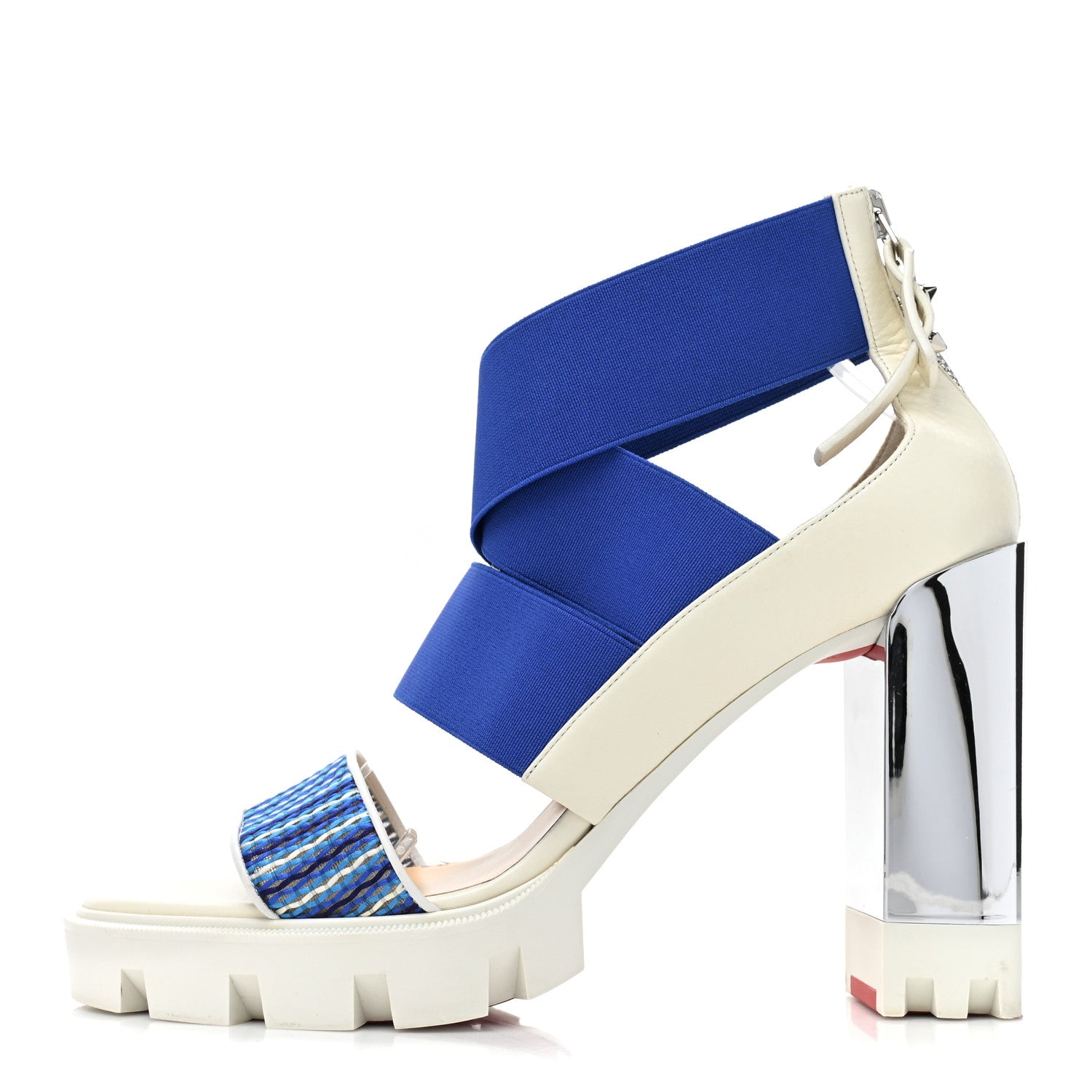 Christian Louboutin Calfskin Patrouiagoma 100 Platform Sandals 41 Blue 1 of 10