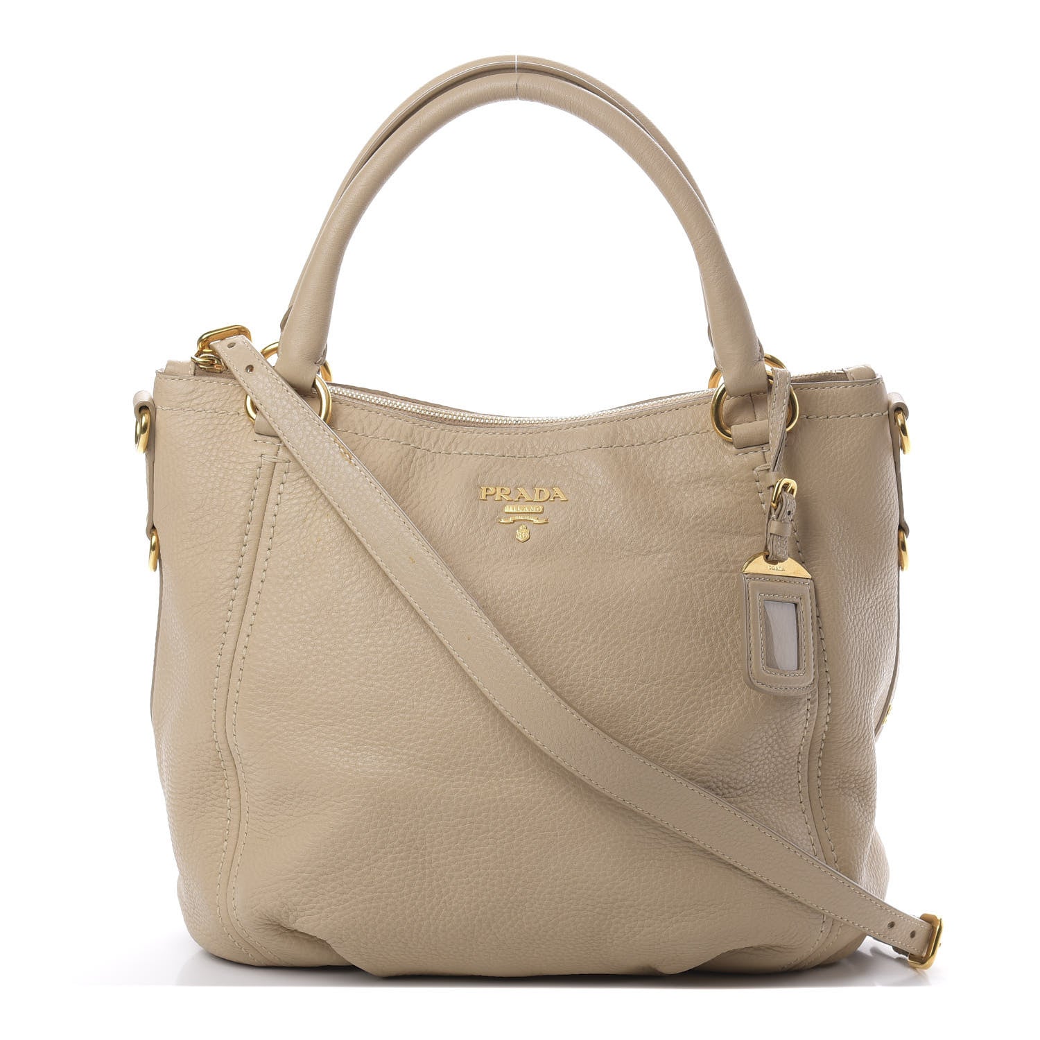 Prada Vitello Daino Tote Sabbia 1 of 11
