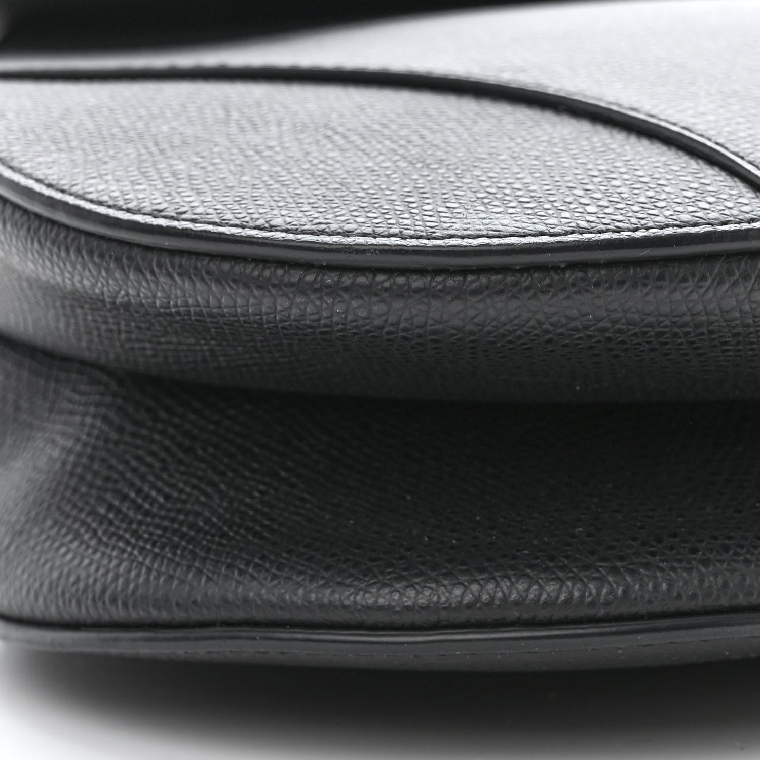 Christian Dior Grained Calfskin Saddle Bag Black 8 of 9