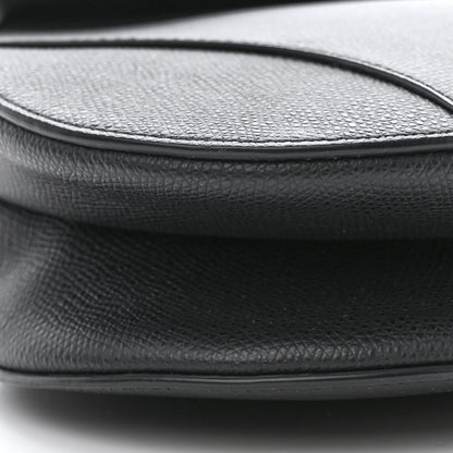 Christian Dior Grained Calfskin Saddle Bag Black 8 of 9