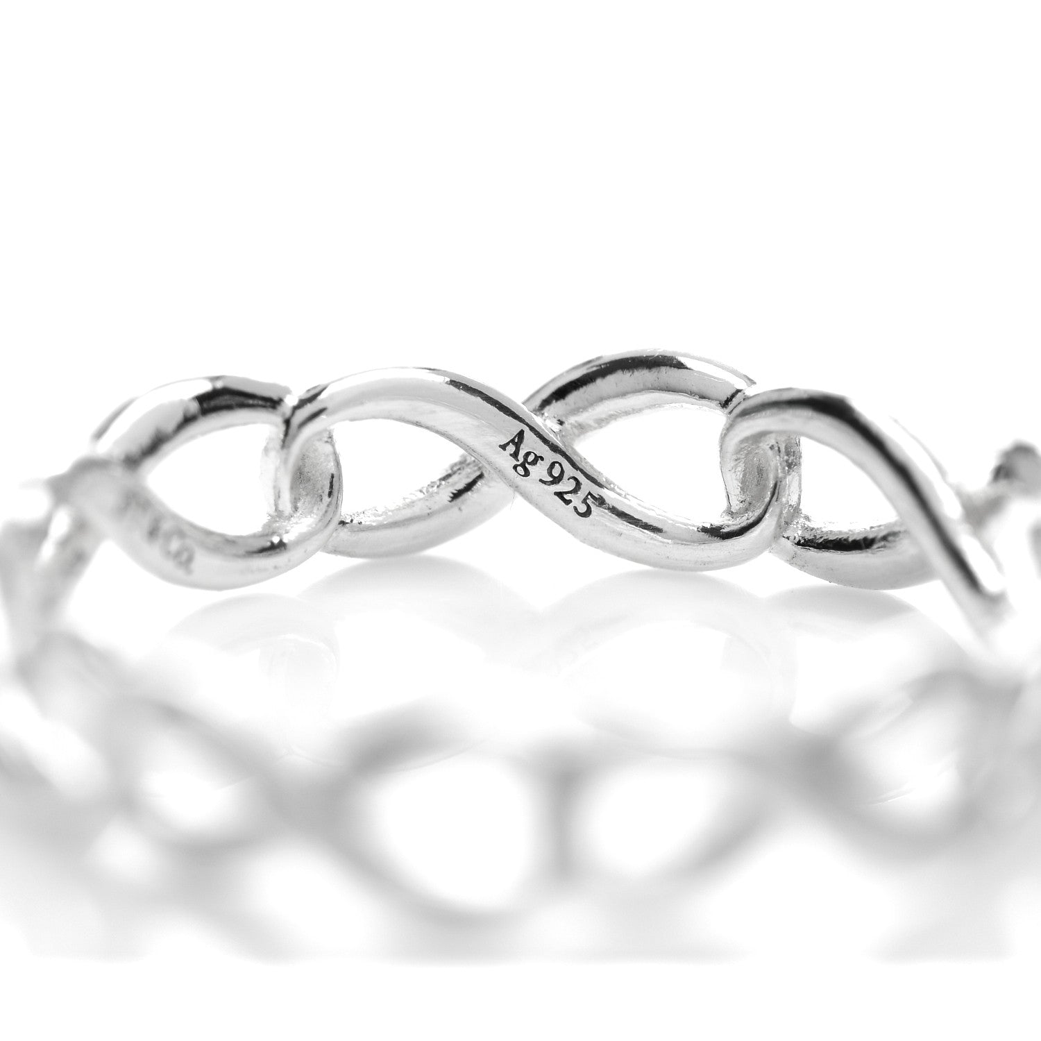 Tiffany Sterling Silver Narrow Infinity Band Ring 52 6 5 of 5