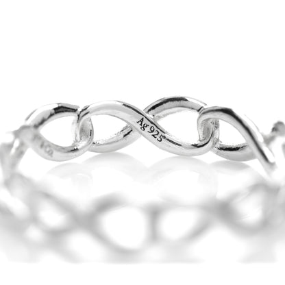 Tiffany Sterling Silver Narrow Infinity Band Ring 52 6 5 of 5