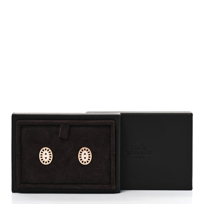 Hermes 18K Rose Gold Diamond Chaine d'Ancre Divine Stud Earrings 5 of 5