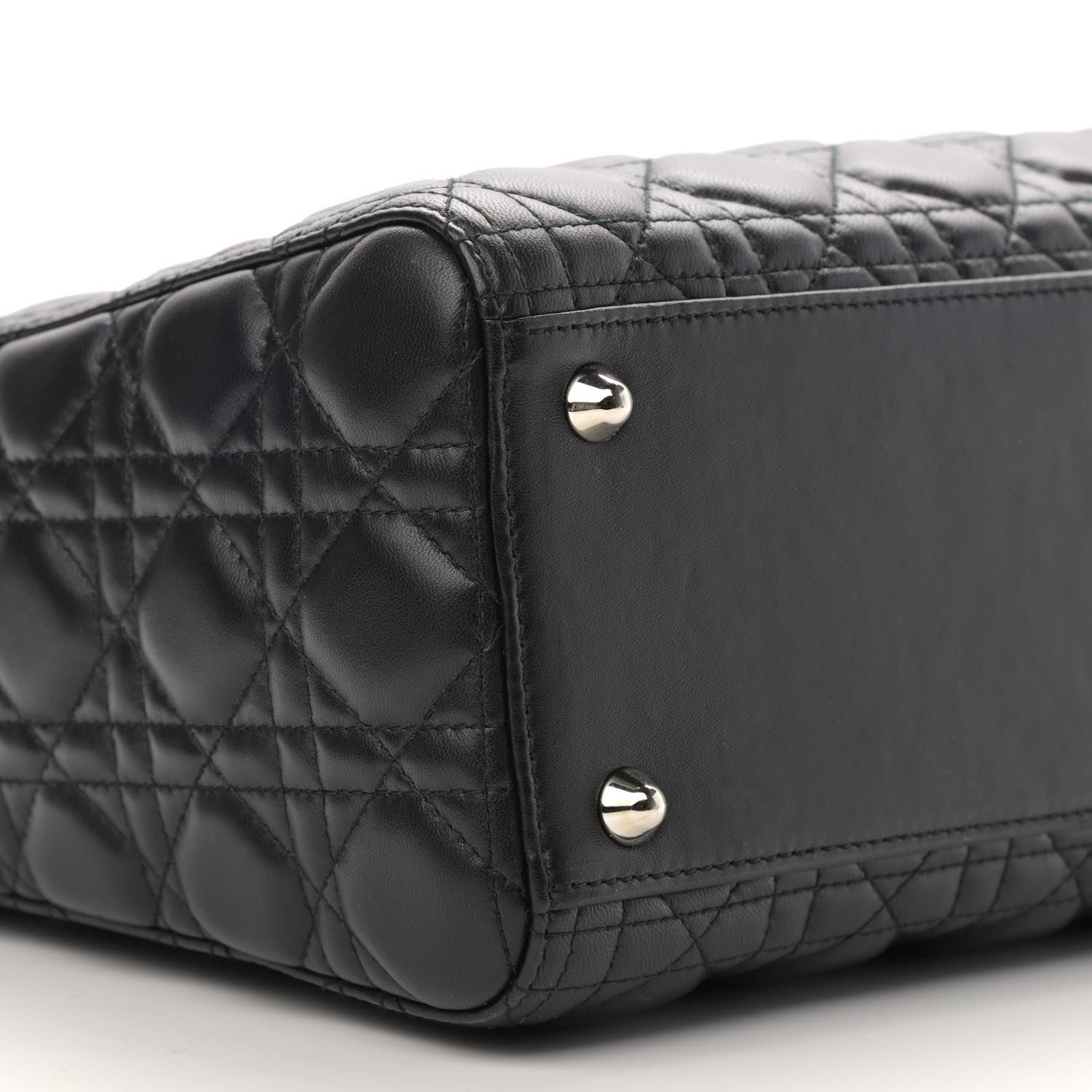 Christian Dior Lambskin Cannage Large Lady Dior Black 9 of 10