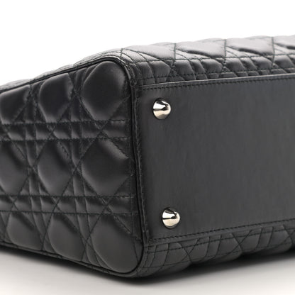 Christian Dior Lambskin Cannage Large Lady Dior Black 9 of 10