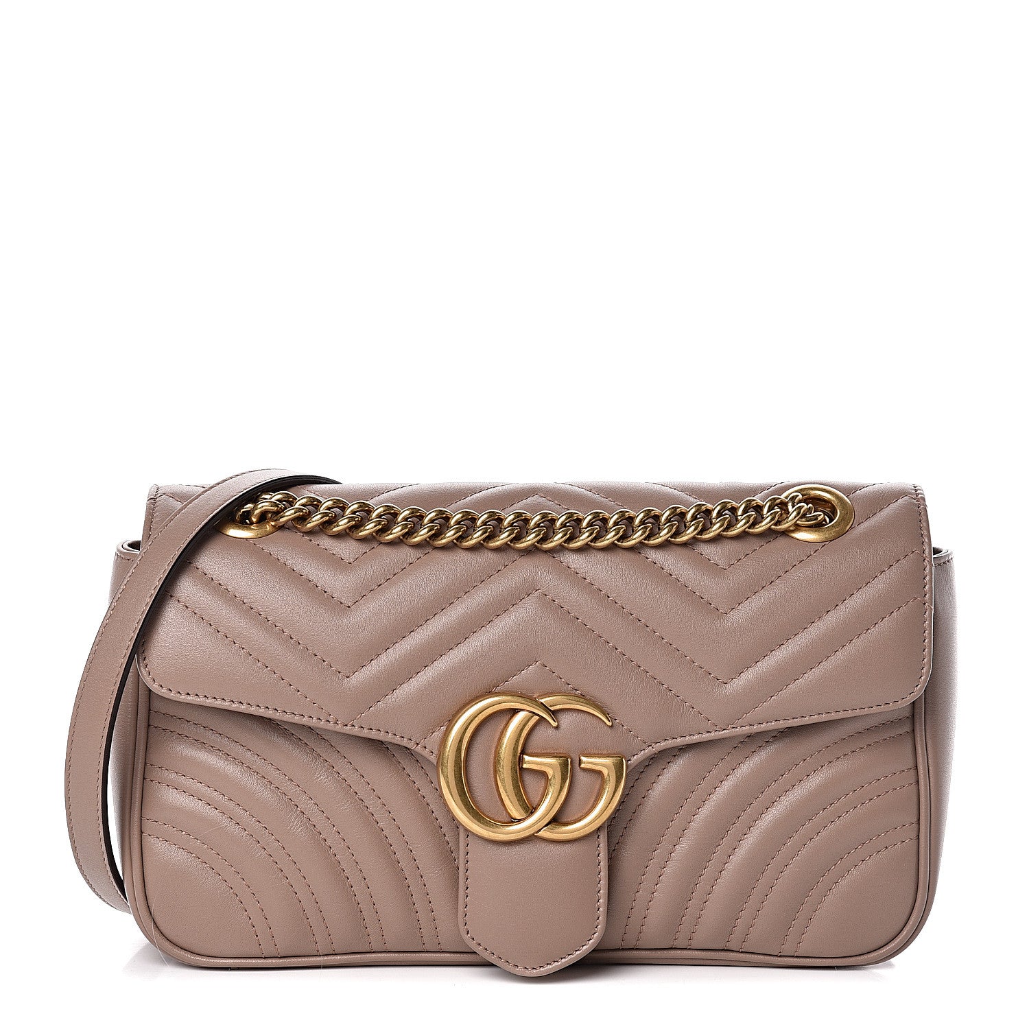 Gucci Calfskin Matelasse Small GG Marmont Shoulder Bag Porcelain Rose 1 of 10