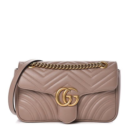 Gucci Calfskin Matelasse Small GG Marmont Shoulder Bag Porcelain Rose 1 of 10