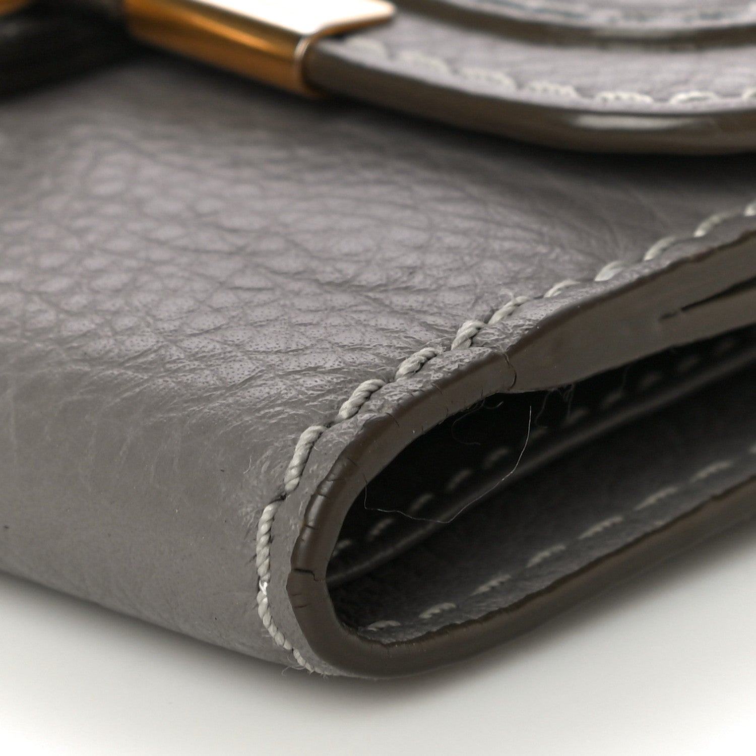 Chloe Grained Calfskin Marcie Square Wallet Cashmere Grey 9 of 15