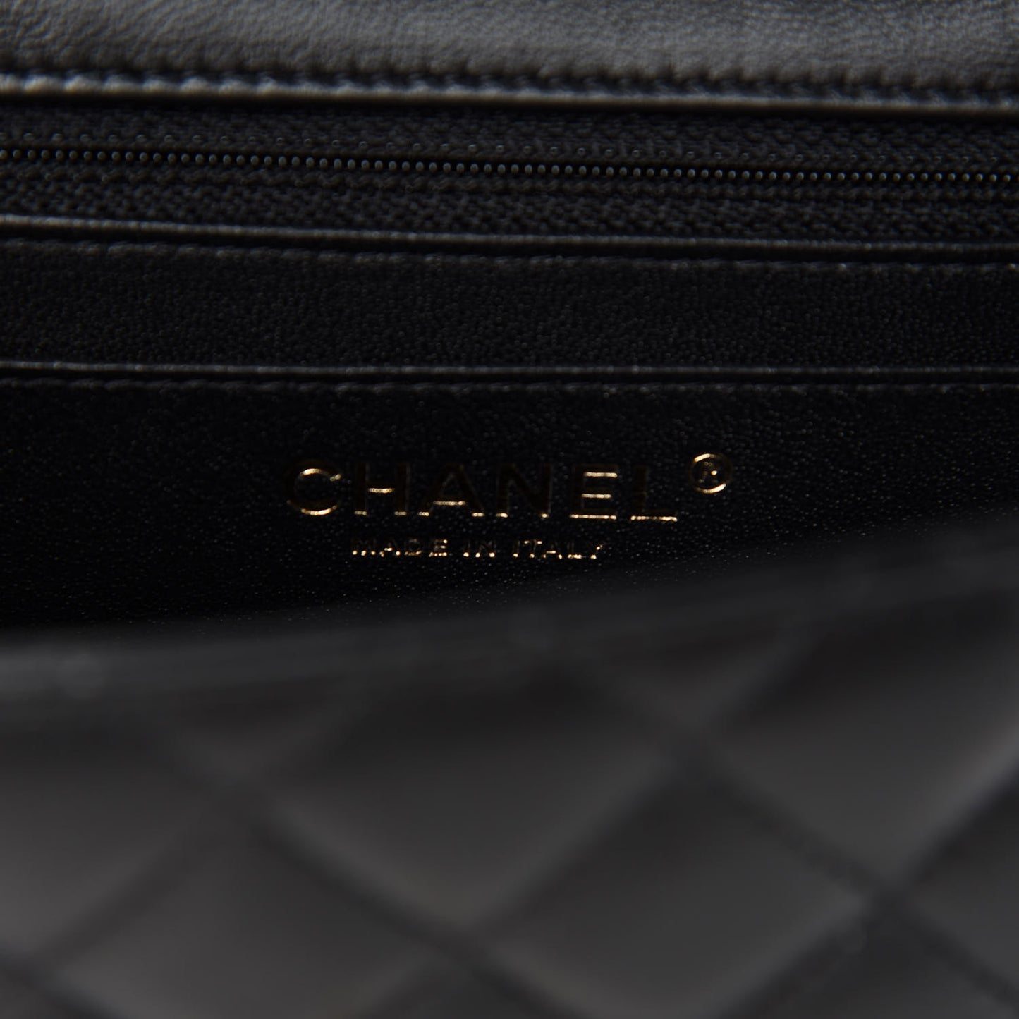 Lambskin Quilted Mini Square Flap Black