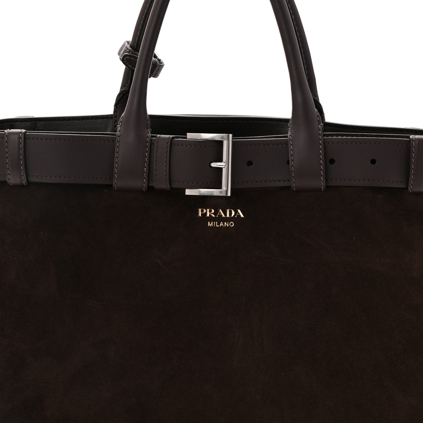 Scamosciato Large Buckle Bag With Belt Ebano