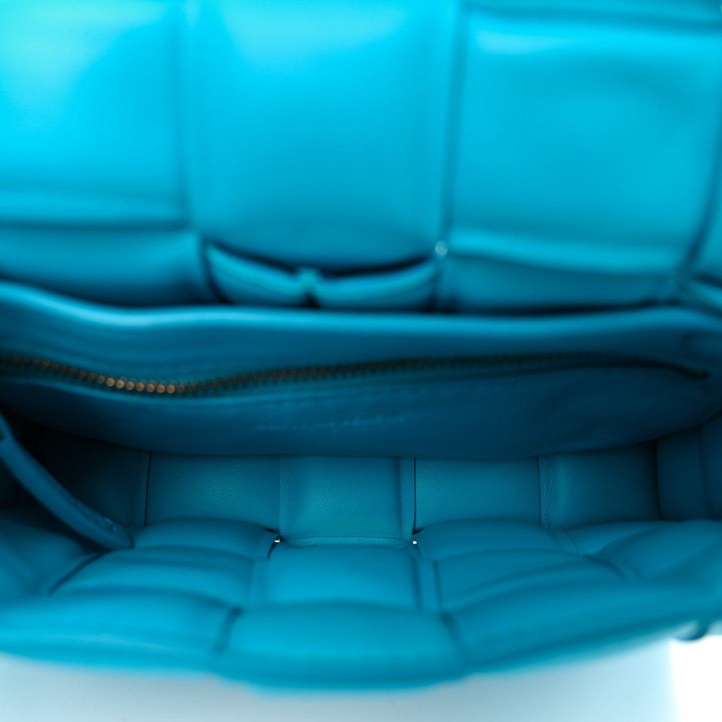 Nappa Maxi Intreccio Small Padded Cassette Crossbody Bag Pool