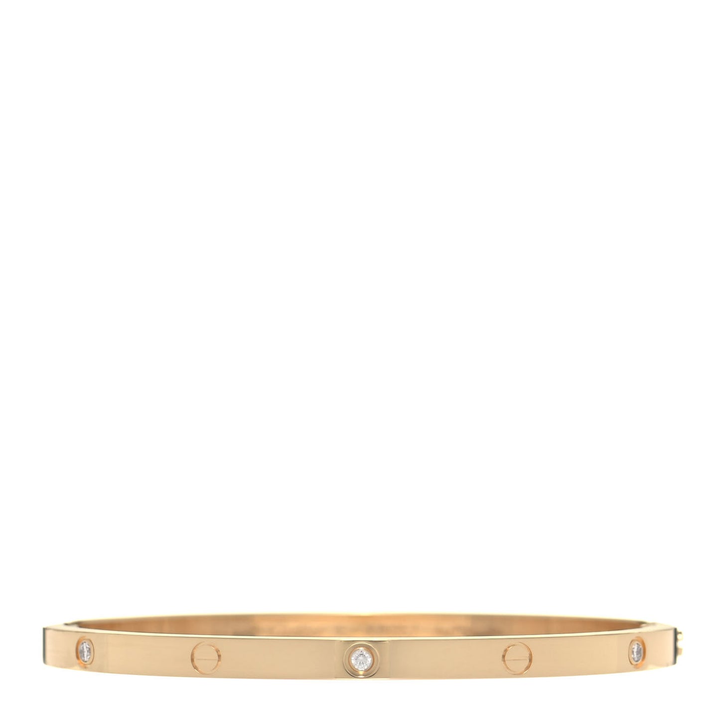 18K Yellow Gold 6 Diamond Small LOVE Bracelet 16