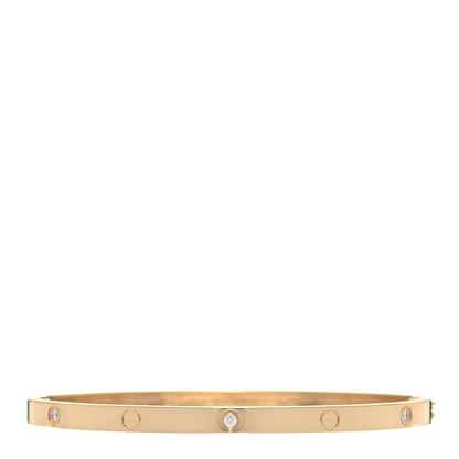 Cartier 18K Yellow Gold 6 Diamond Small LOVE Bracelet 16 1 of 12