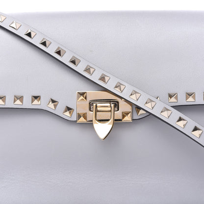 Valentino Garavani Vitello Medium Rockstud Flap Saddle Bag Pastel Grey 9 of 9