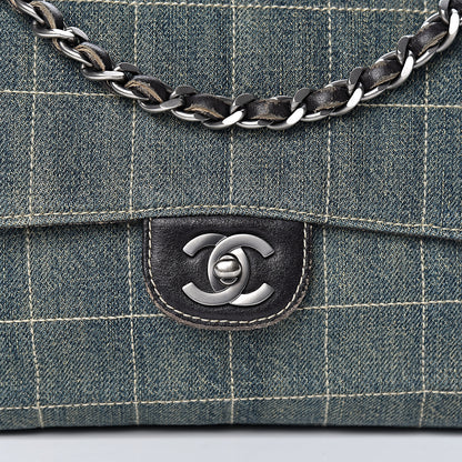 Chanel Denim Chocolate Bar Quilted Flap 12 of 12