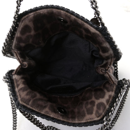 Stella McCartney Faux Calf Hair Leopard Print Mini Falabella Fold Over Tote Black 4 of 4