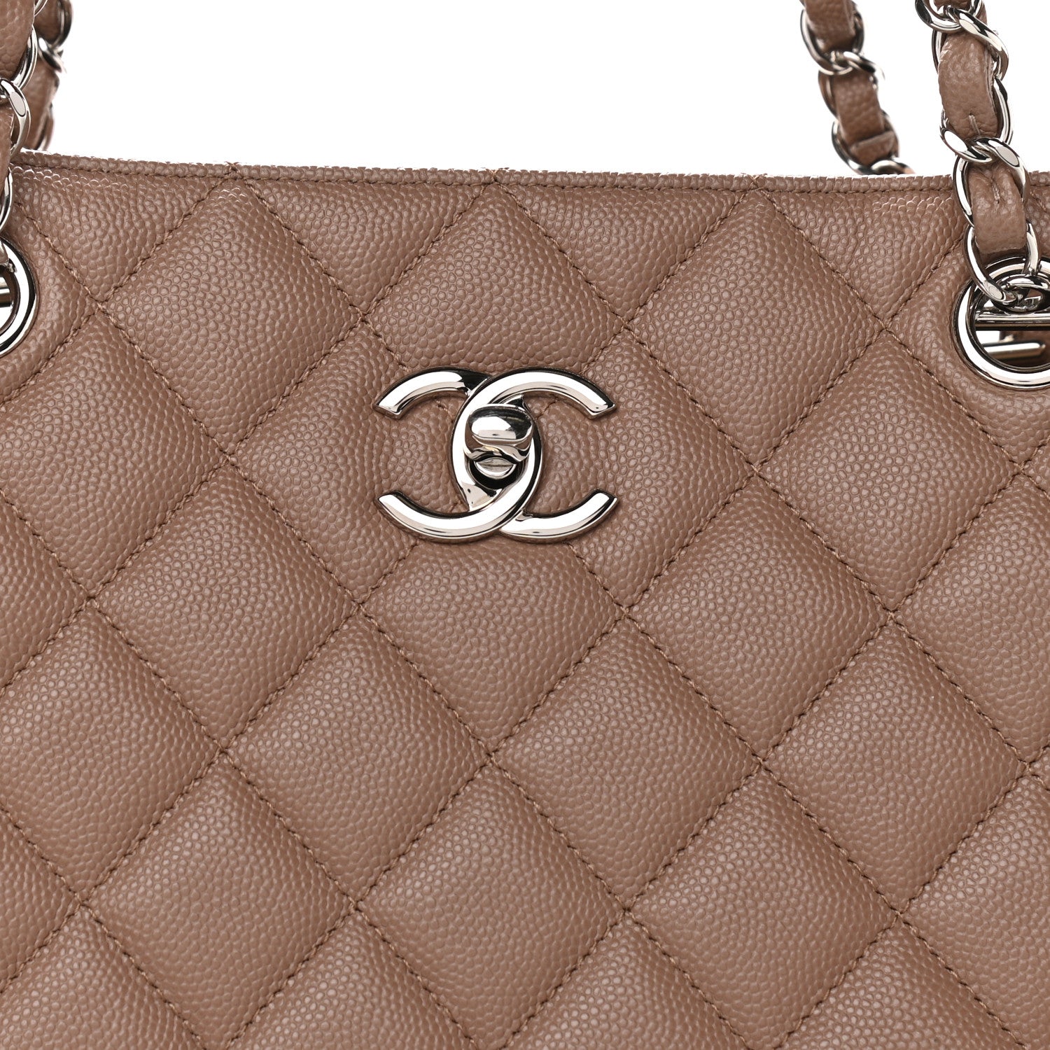 Chanel Caviar Quilted Large Shopping Tote Dark Beige 8 of 10