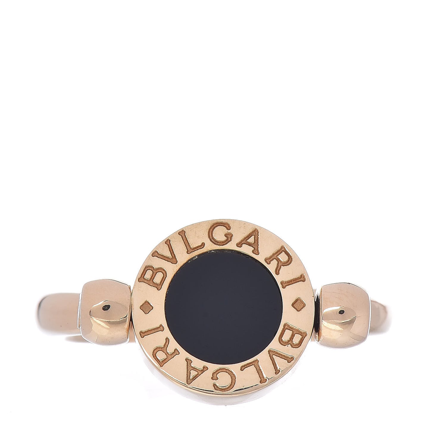 18K Yellow Gold Onyx Coral BVLGARI BVLGARI Ring 49 4.75