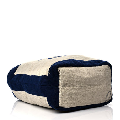 Chanel Terry Cotton CC Beach Tote Towel Set Navy Blue Beige 5 of 14