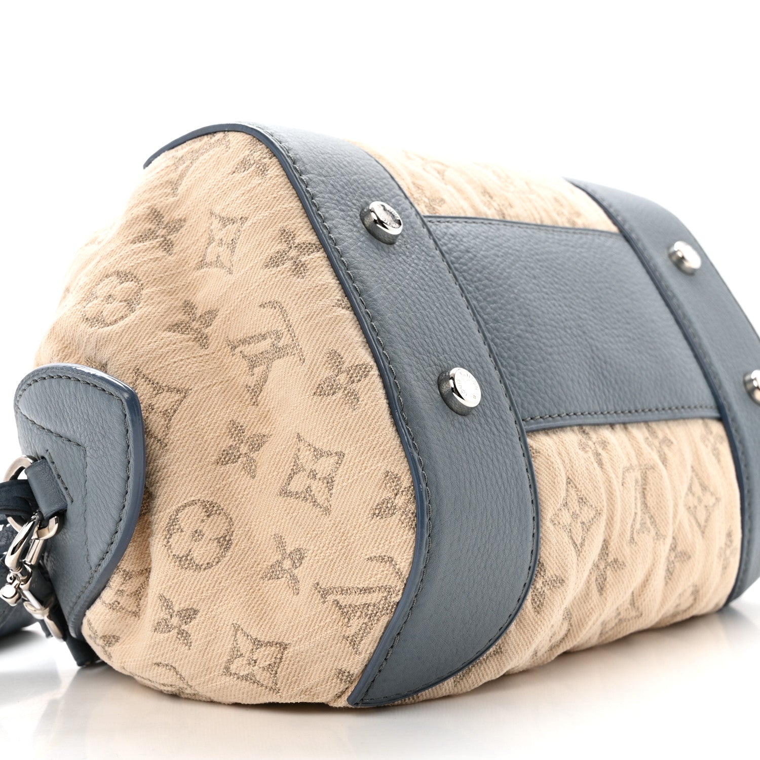 ルイヴィトン Louis Vuitton Monogram Denim Pochette Round Blue 1843887