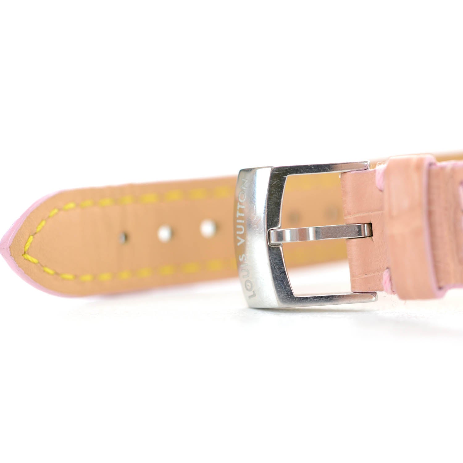 Louis Vuitton Stainless Steel Alligator 28mm Tambour Quartz Watch Brown 9 of 9