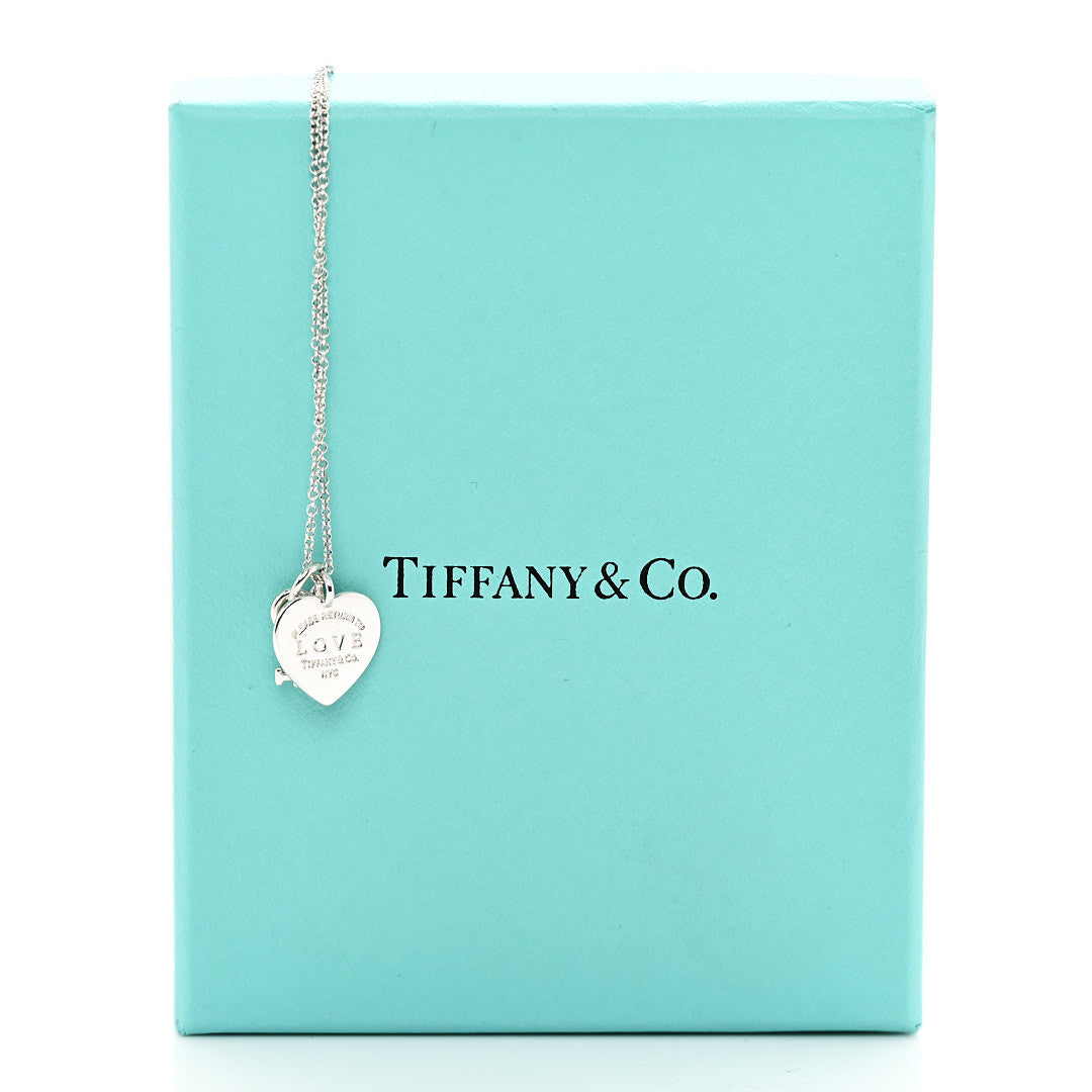 Sterling Silver Return To Tiffany Love Heart Tag Key Pendant Necklace