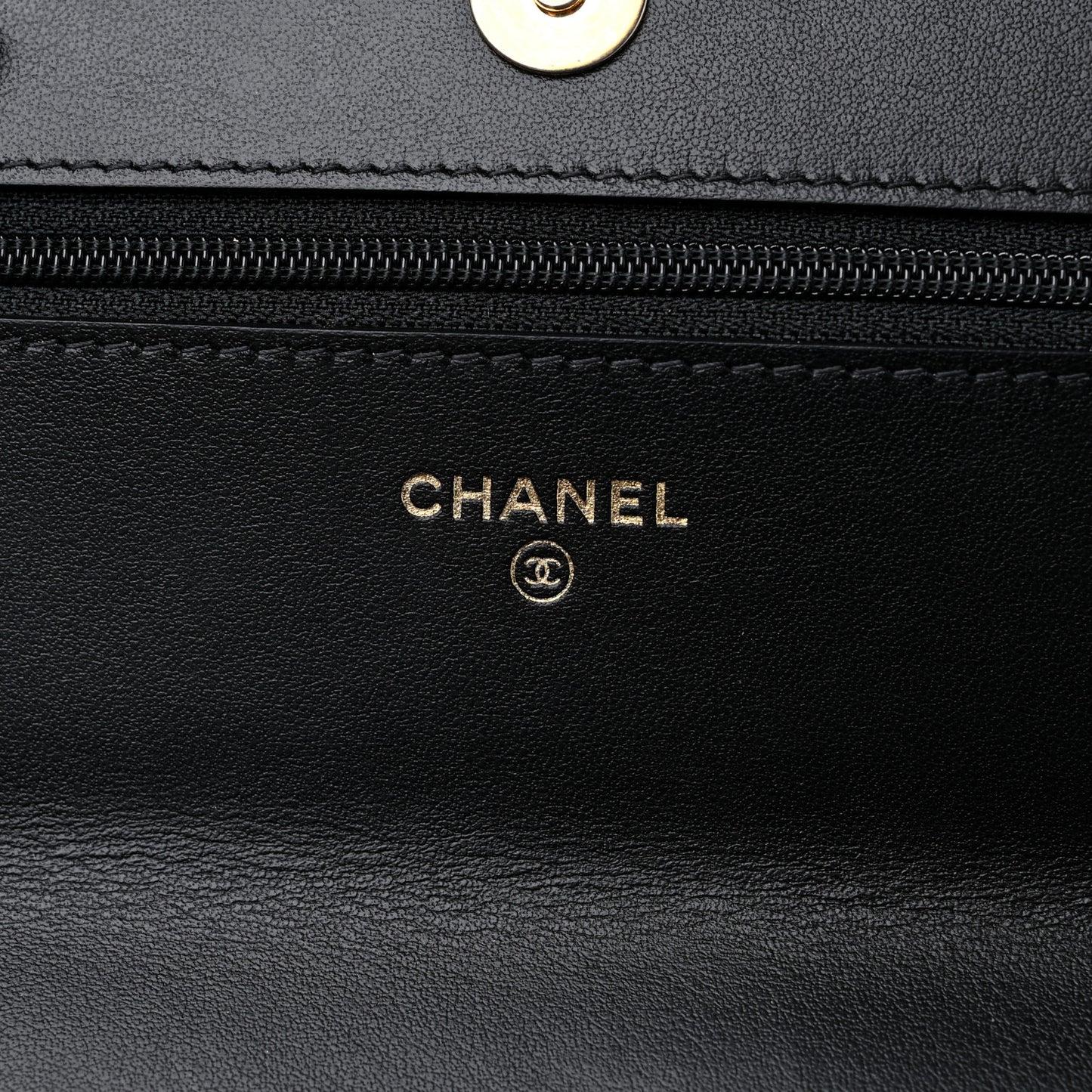 Lambskin Quilted Chanel 19 Wallet On Chain WOC Black