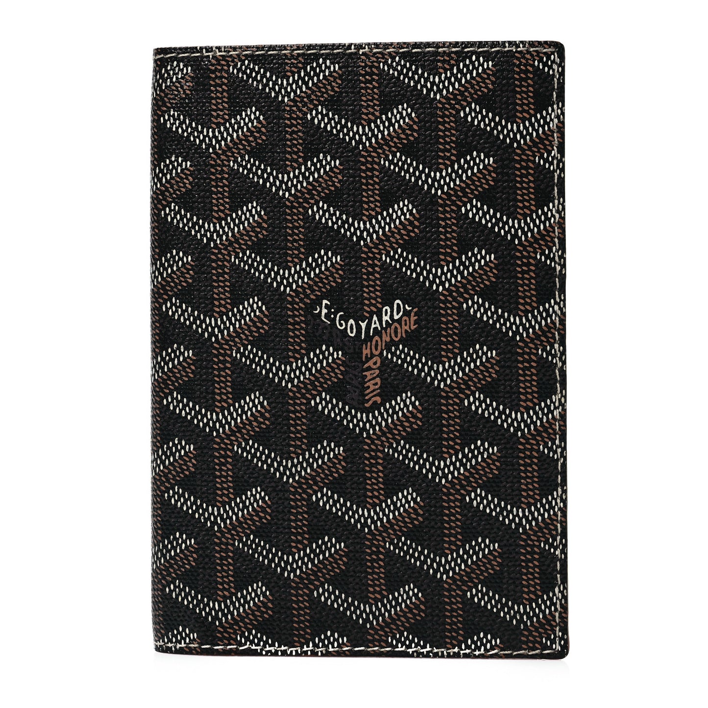 Goyardine Grenelle Passport Wallet Black Gold