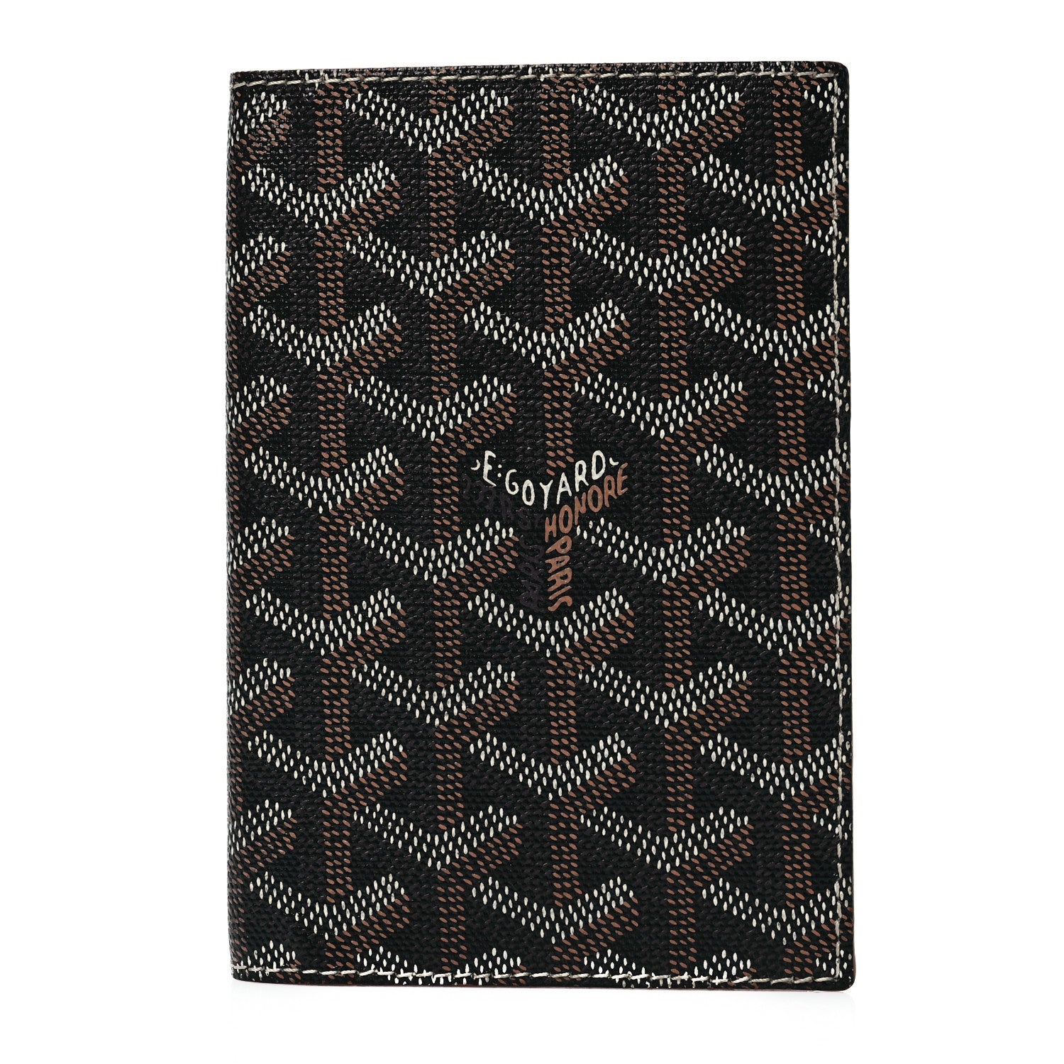 Goyard Goyardine Grenelle Passport Wallet Black Gold 1 of 7