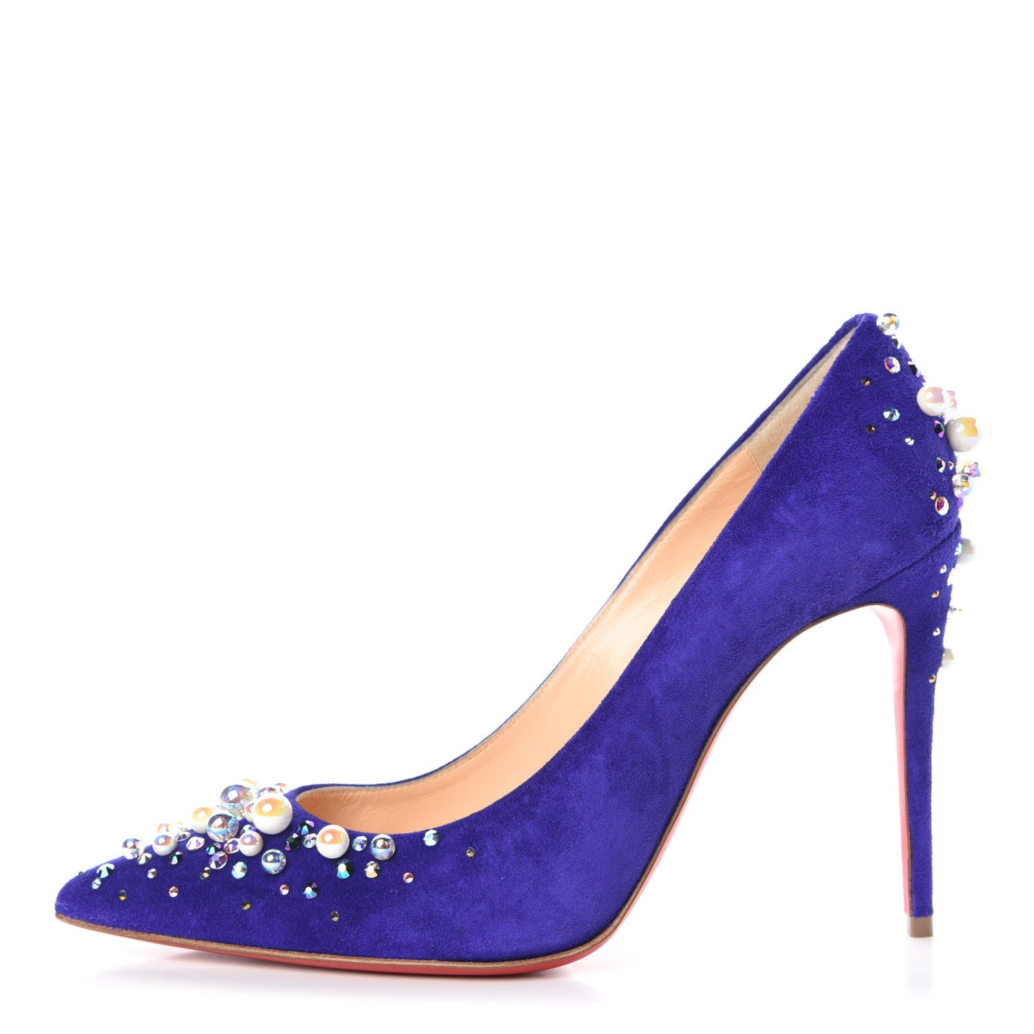 Christian Louboutin Suede Candidate 100 Pumps 37.5 Purple Pop 1 of 10
