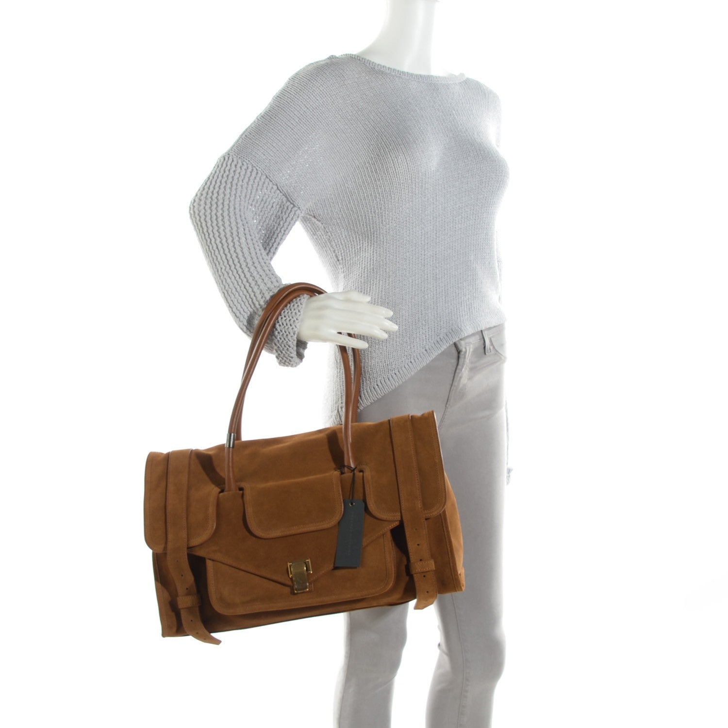 Proenza Schouler Suede Large PS1 Keep All Tobacco 2 of 8