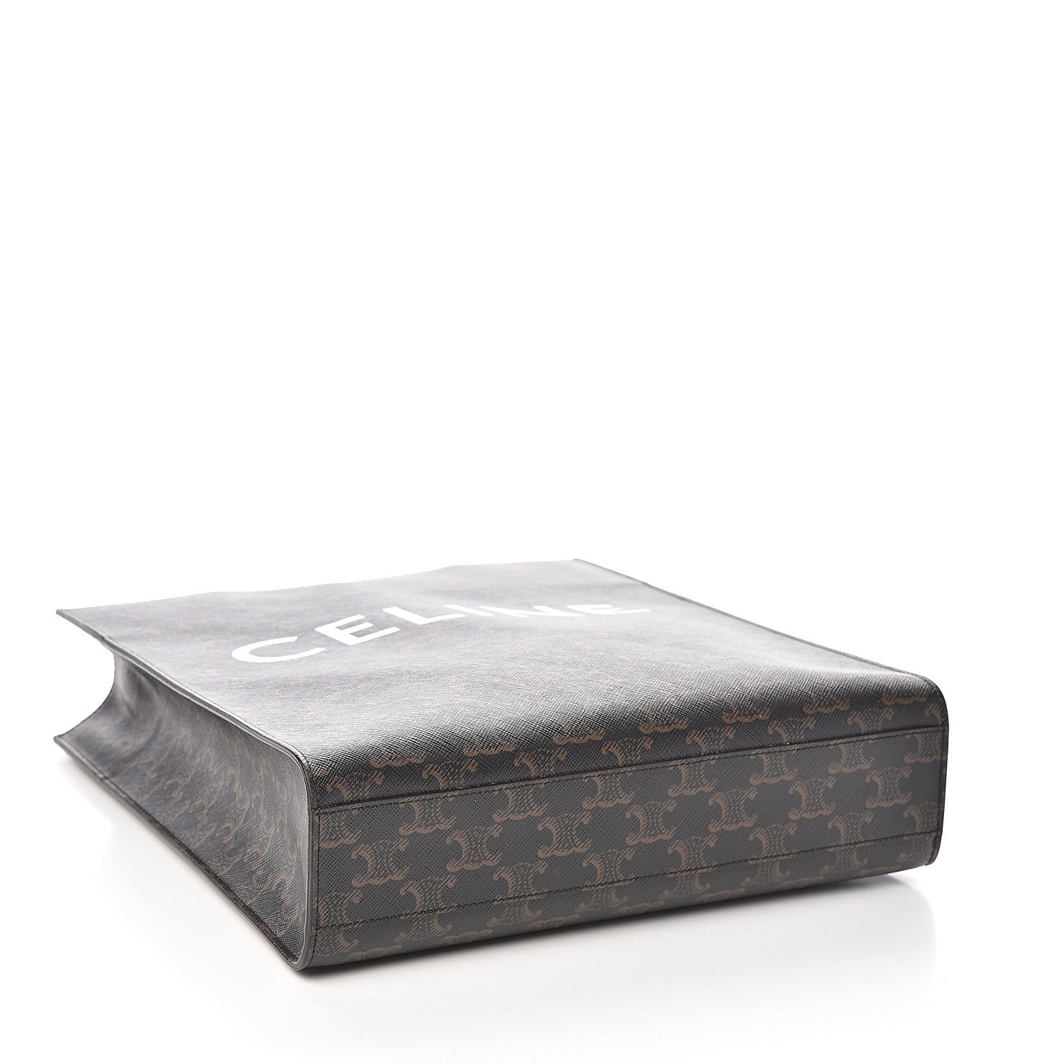 Celine Triomphe Canvas Calfskin Small Vertical Cabas Tan 3 of 8