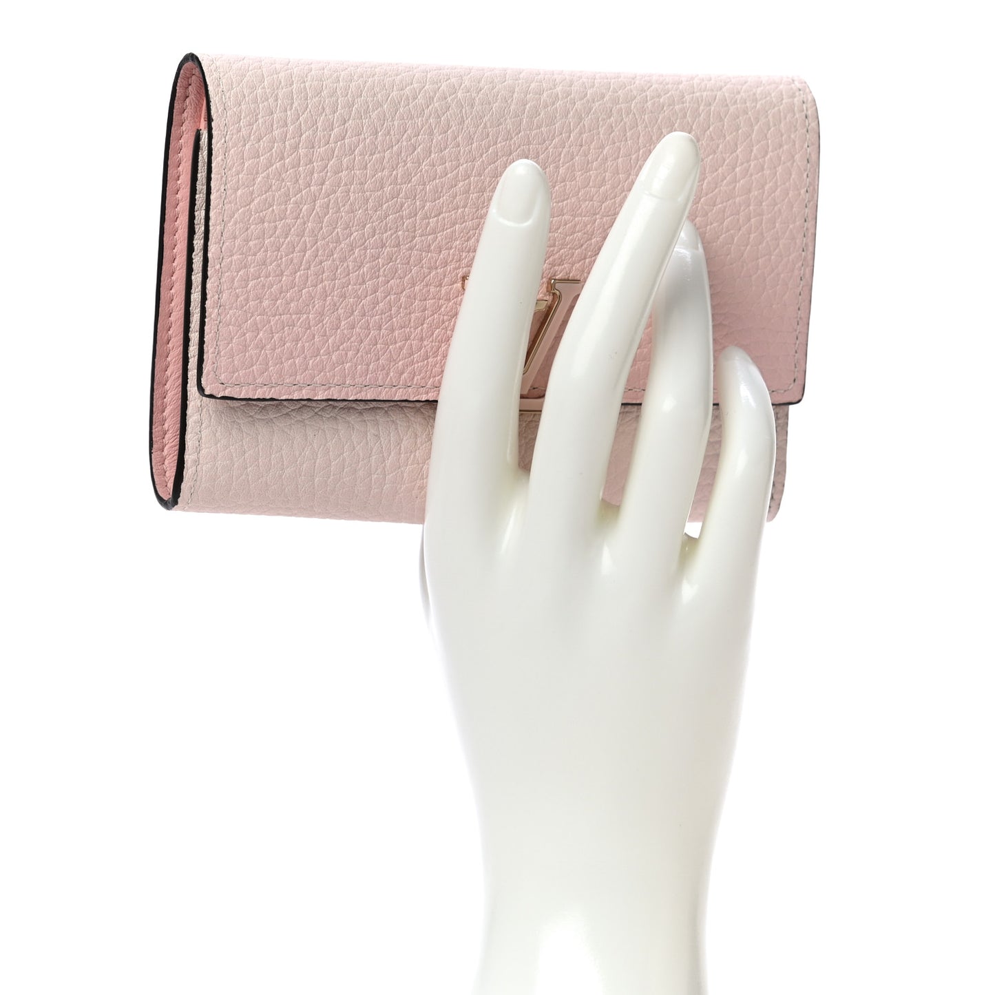 Taurillon Capucines Compact Wallet Rose