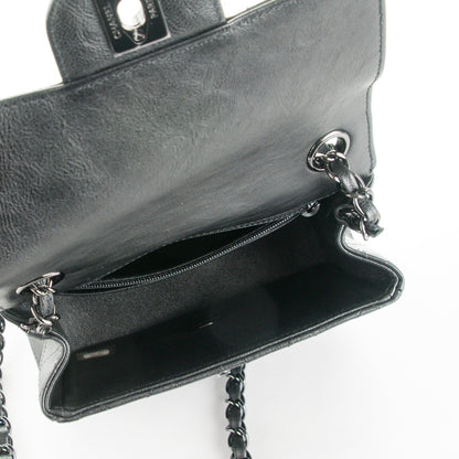 Chanel Crumpled Calfskin Quilted Mini Square Flap So Black 6 of 9