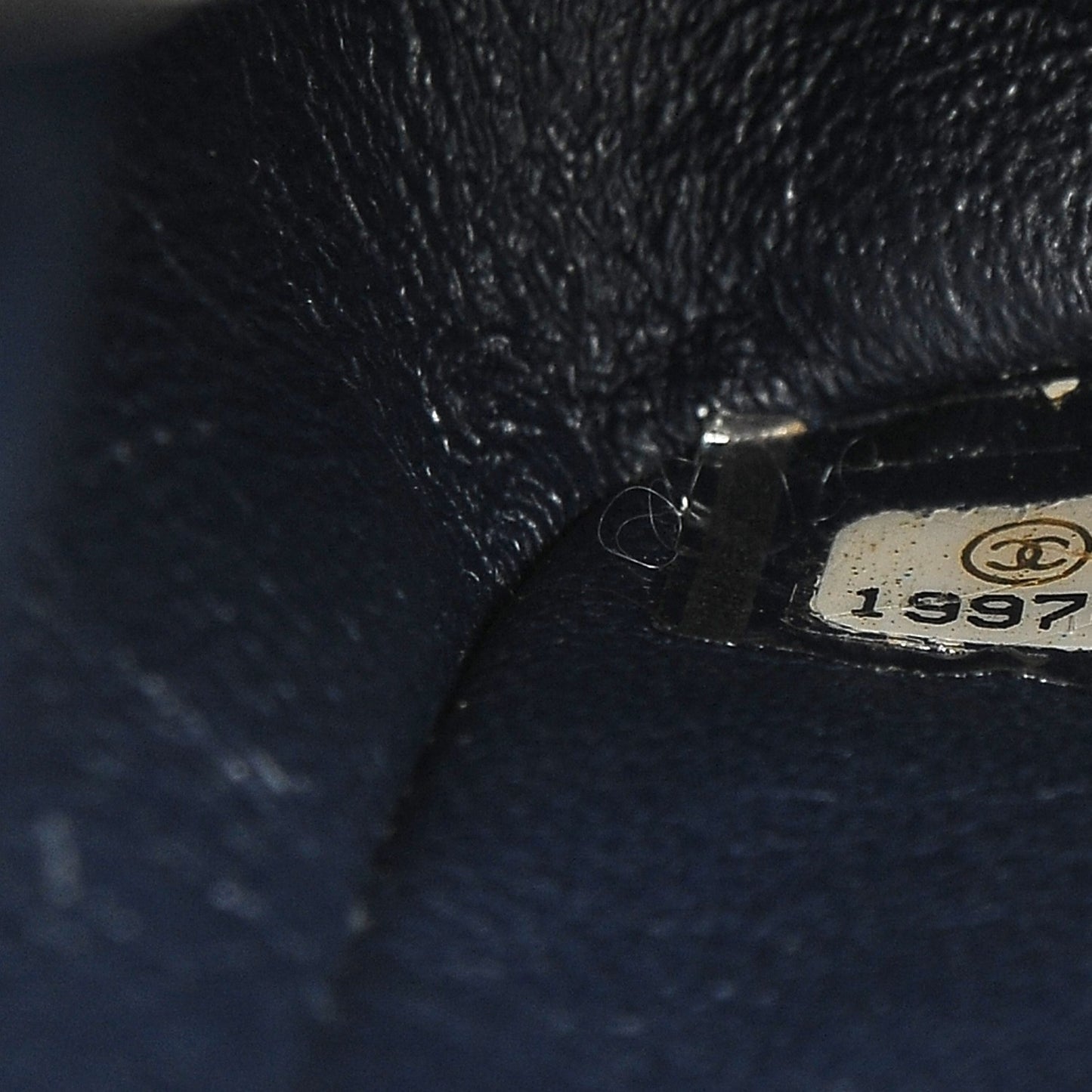 Patent Quilted Mini Square Flap Navy Blue