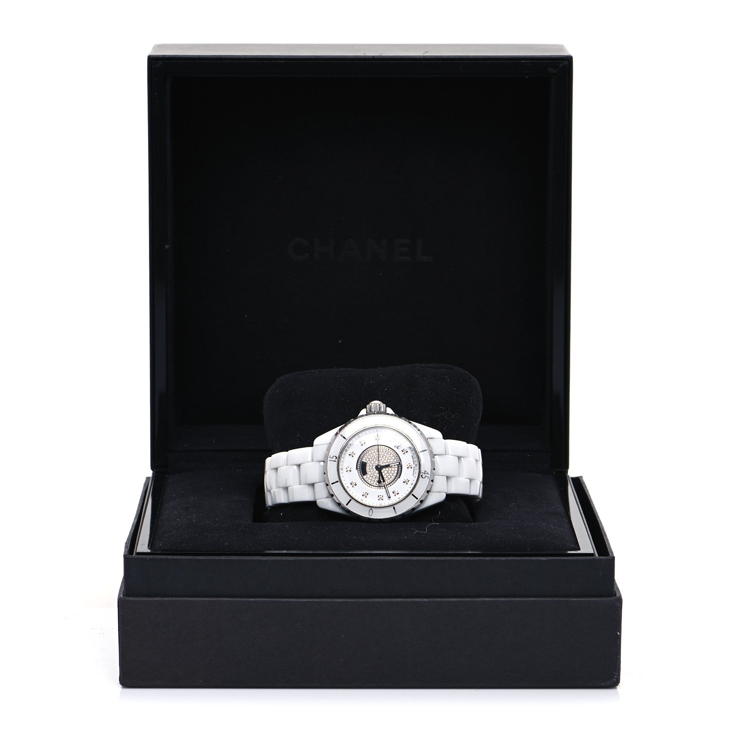 Chanel Stainless Steel Ceramic Diamond Dial 38mm J12 Automatic Watch White 5 of 5