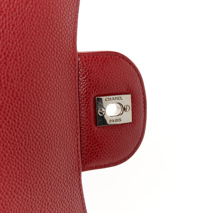 Chanel Caviar Quilted Jumbo Single Flap Red 6 of 11