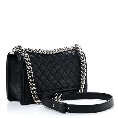 Chanel Lambskin Perforated Medium Boy Flap Black 2 of 13