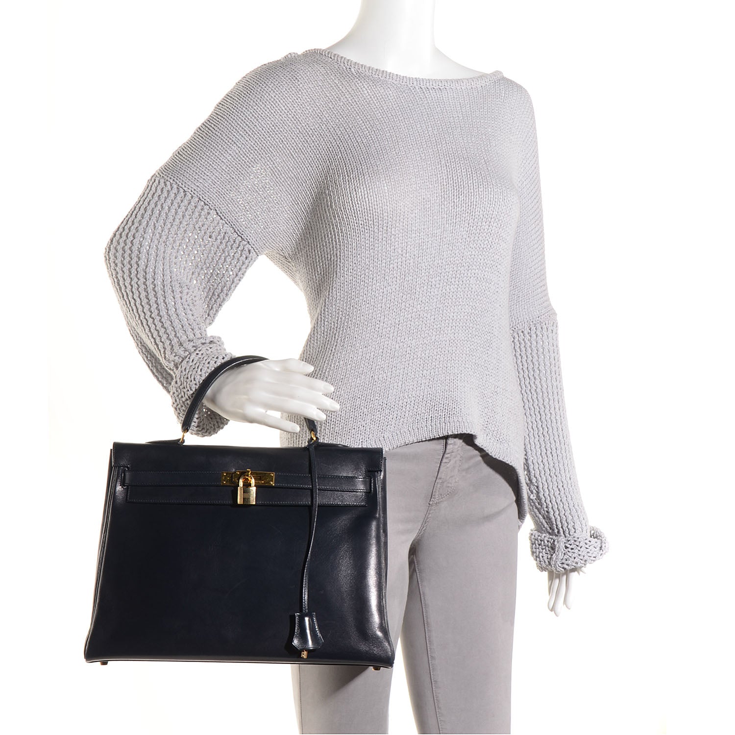 Hermes Box Kelly Retourne 35 Indigo 2 of 22
