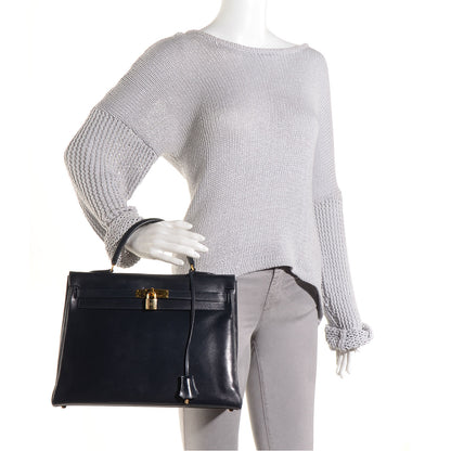 Hermes Box Kelly Retourne 35 Indigo 2 of 22