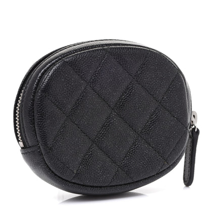 Chanel Caviar Quilted Zip Around Classic Coin Purse Black 3 of 7