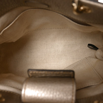 Gucci Metallic Calfskin Mini Bamboo Shopper Tote Golden Beige 4 of 9