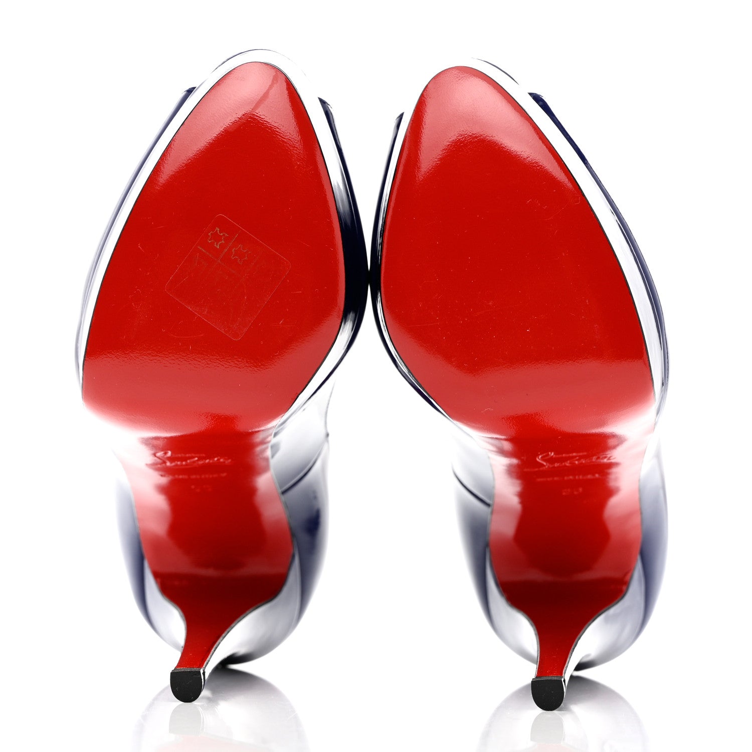 Christian Louboutin Patent Lady Peep 150 Pumps 36 China Blue 5 of 8
