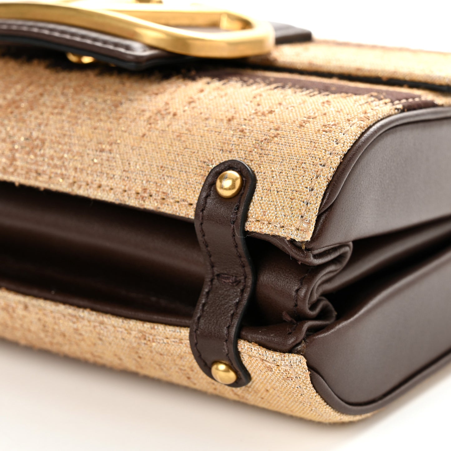 Canvas Bi-Color VLogo Stud Sign Shoulder Bag