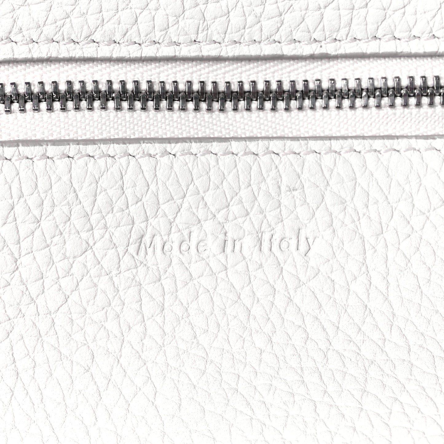 Supple Grained Calfskin Small Big Bag White
