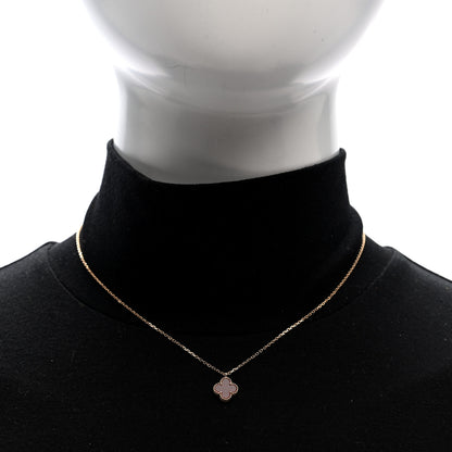 Van Cleef & Arpels 18K Rose Gold Carnelian Sweet Alhambra Pendant Necklace 2 of 4