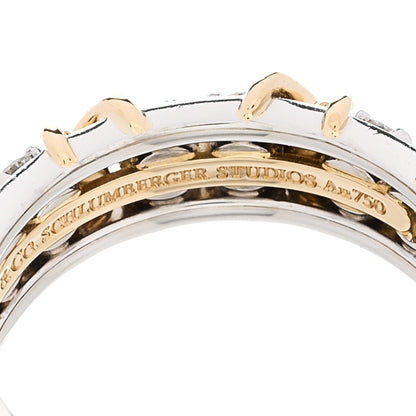 Tiffany Platinum 18K Yellow Gold Diamond Schlumberger Sixteen Stone Ring 53 6.5 5 of 6