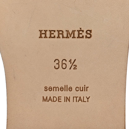 Hermes Box Calfskin Oran Sandals 36.5 White 8 of 8