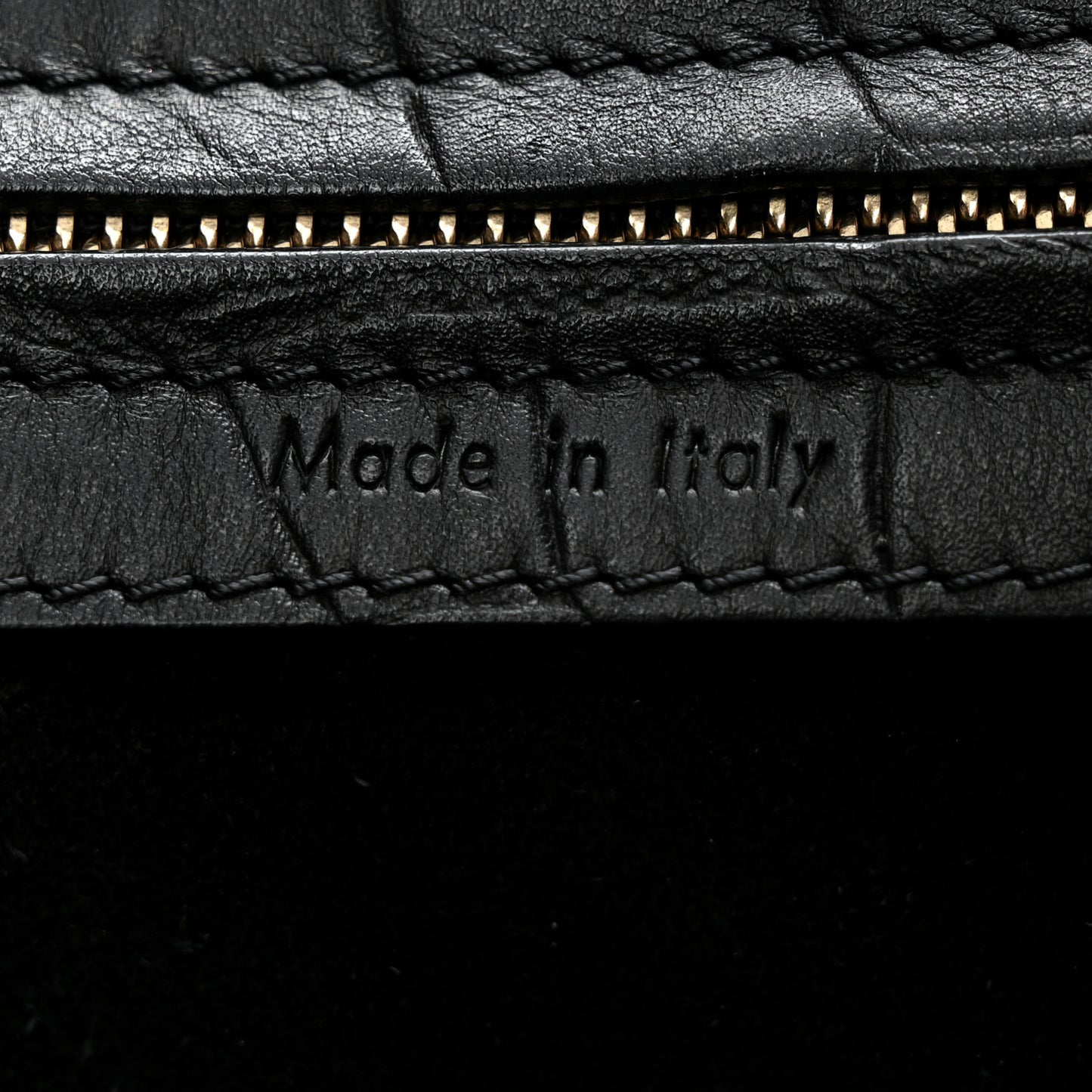 Calfskin Crocodile Embossed Medium Phantom Luggage Black